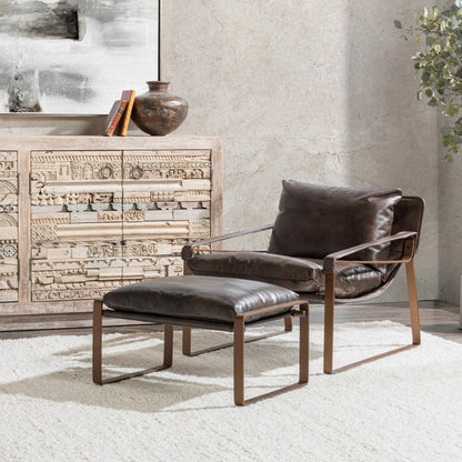Truffle Brown Top Grain Leather Ottomans & Stool Morgan Stool Collection