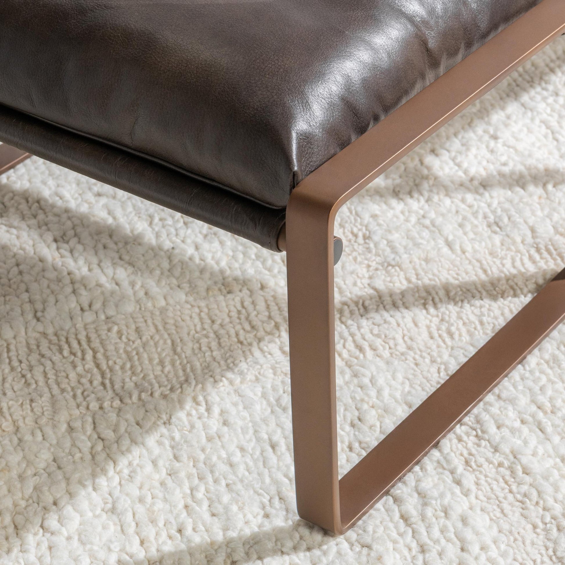 Truffle Brown Top Grain Leather Ottomans & Stool Morgan Stool Collection