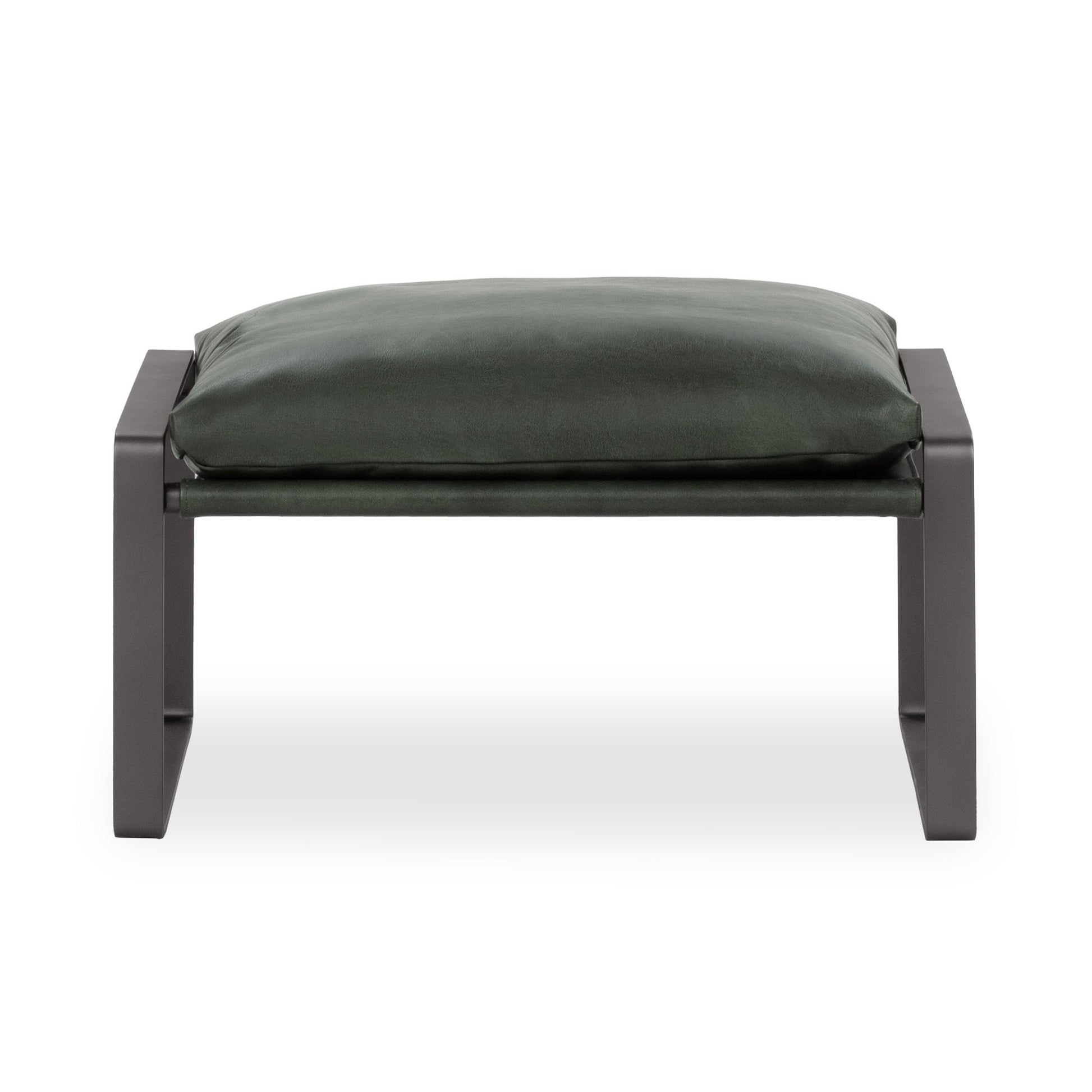 Forest Green Top Grain Leather Ottomans & Stool Morgan Stool Collection
