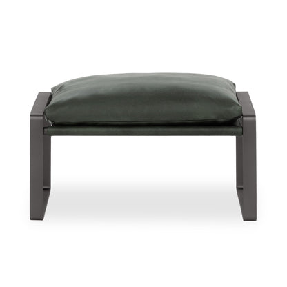 Forest Green Top Grain Leather Ottomans & Stool Morgan Stool Collection