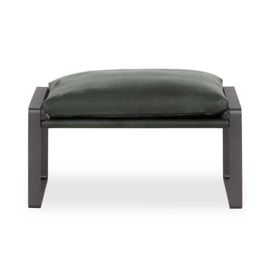 Forest Green Top Grain Leather Ottomans & Stool Morgan Stool Collection