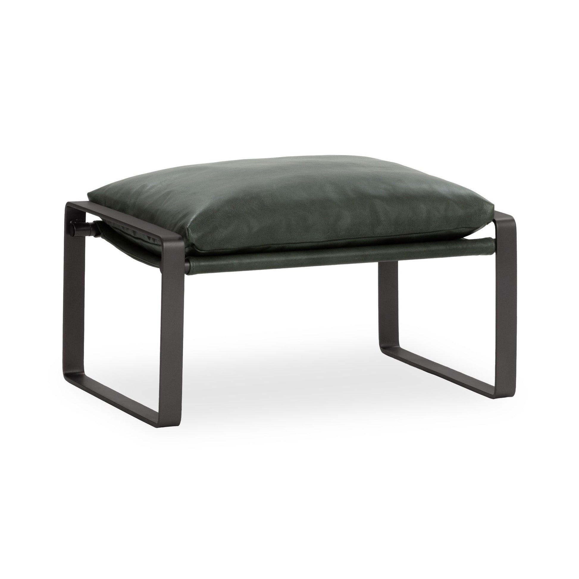Forest Green Top Grain Leather Ottomans & Stool Morgan Stool Collection