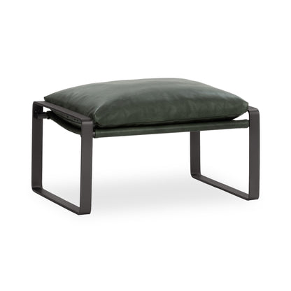 Forest Green Top Grain Leather Ottomans & Stool Morgan Stool Collection