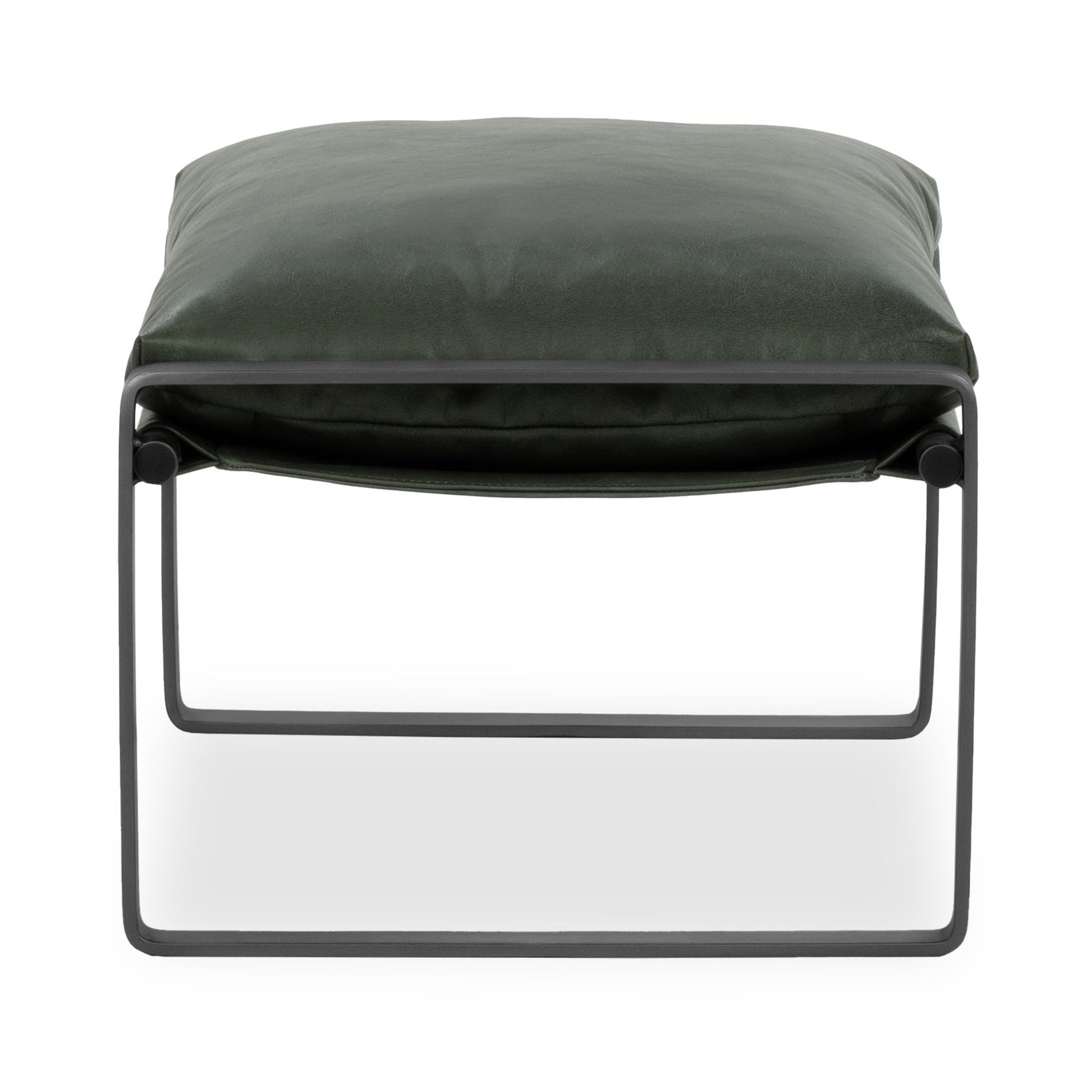 Forest Green Top Grain Leather Ottomans & Stool Morgan Stool Collection