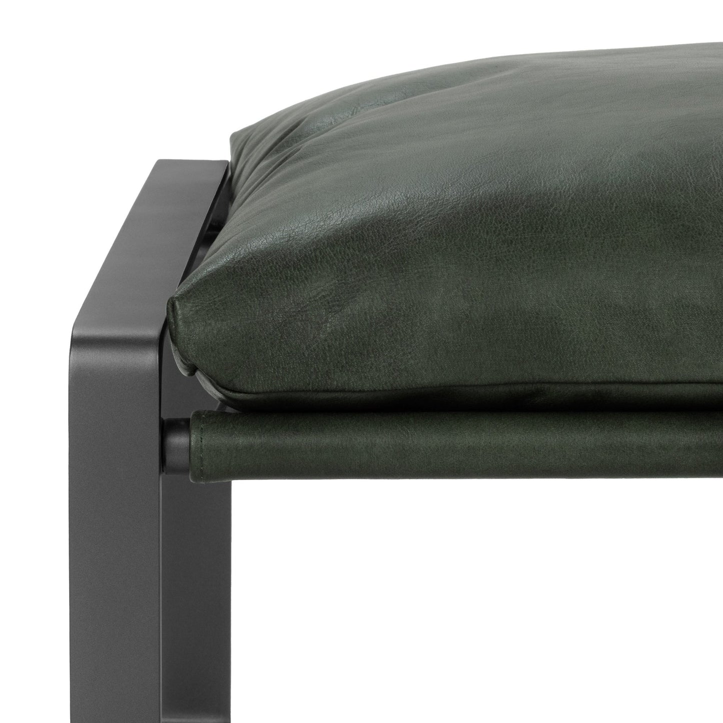 Forest Green Top Grain Leather Ottomans & Stool Morgan Stool Collection