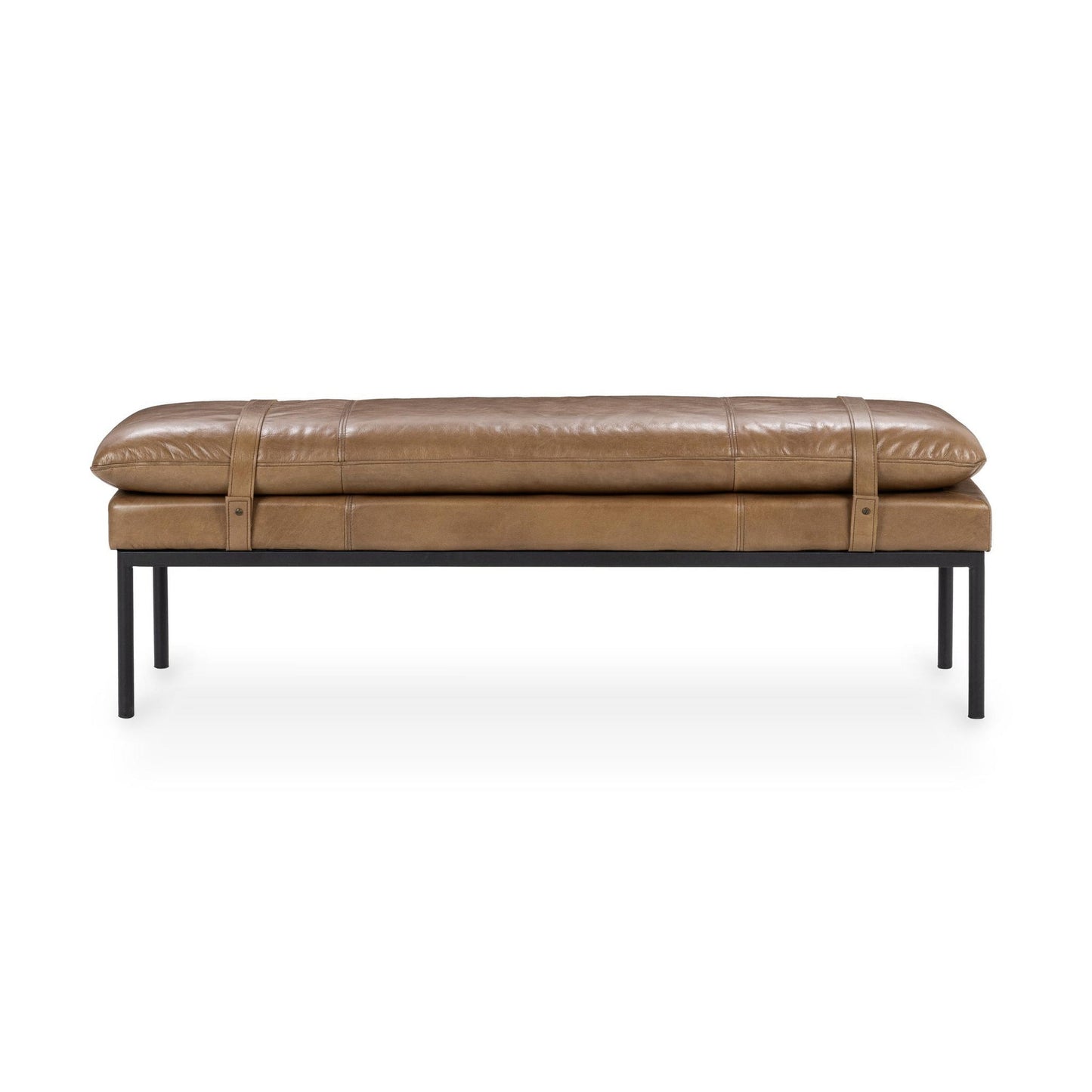 Tan Top Grain Leather Accent Benche Celiah Accent Bench Collection