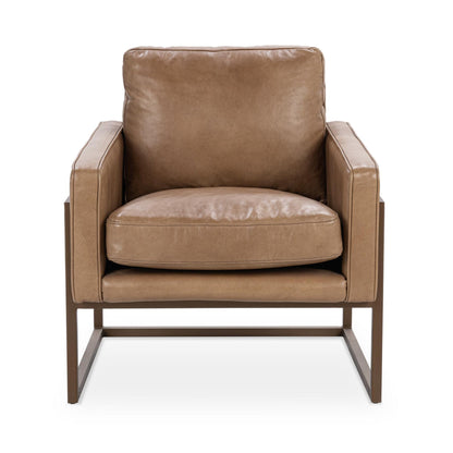 Tan Top Grain Leather Accent Chair Ken Accent Chair Collection