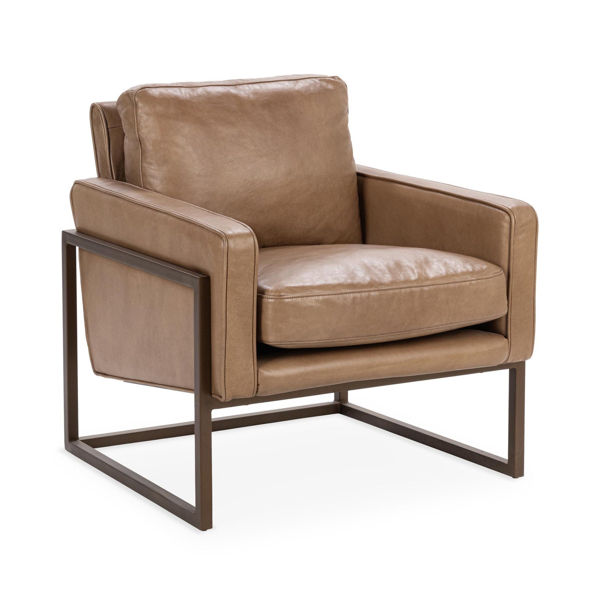 Tan Top Grain Leather Accent Chair Ken Accent Chair Collection