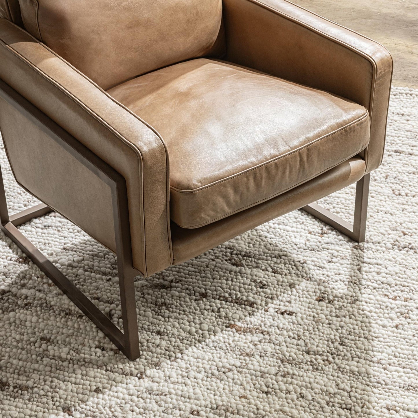 Tan Top Grain Leather Accent Chair Ken Accent Chair Collection