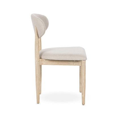 Cream Washed Oak Wood Dining Chair Tiber Dining Chair Set of 2 Collection