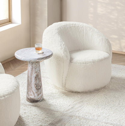 Vanilla 100% Polyester Accent Chair Adley Swivel Chair Collection