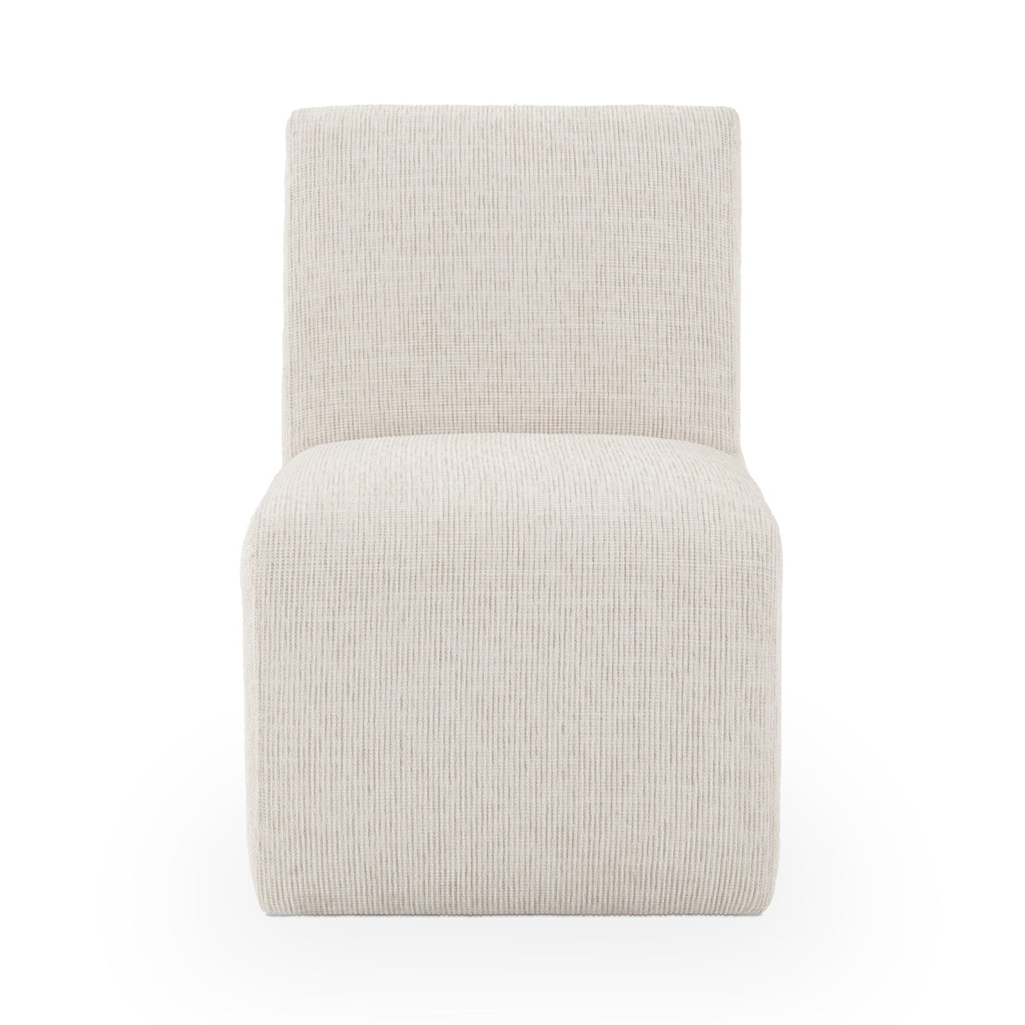 Beige Vanilla 100% Polyester Dining Chair Brighton Dining Chair with Casters Collection