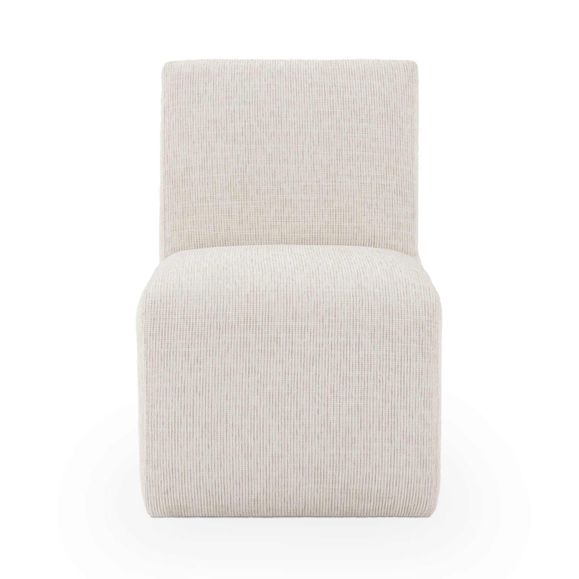 Beige Vanilla 100% Polyester Dining Chair Brighton Dining Chair with Casters Collection