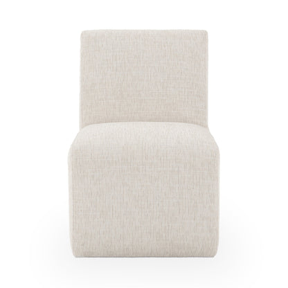 Beige Vanilla 100% Polyester Dining Chair Brighton Dining Chair with Casters Collection