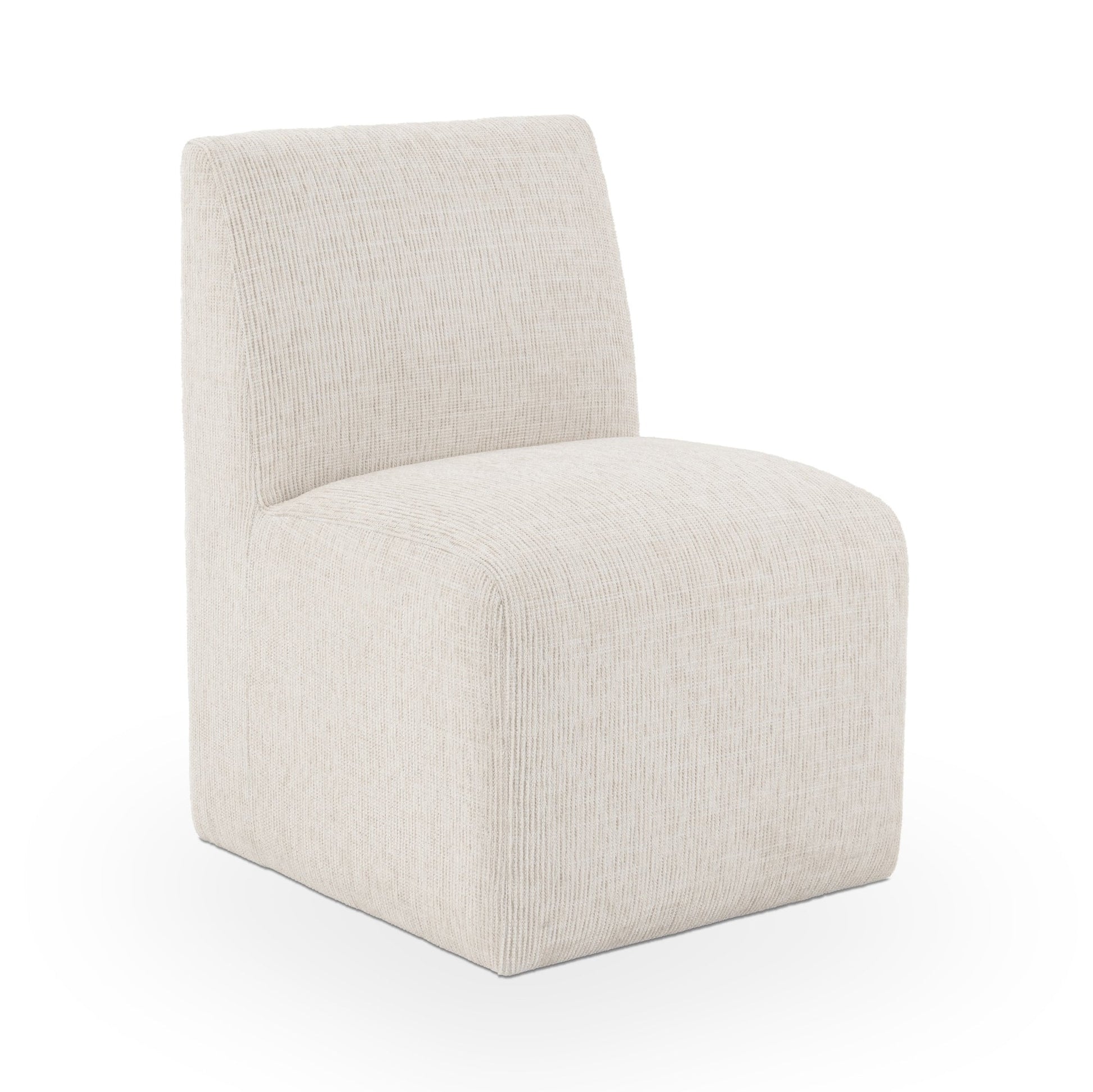 Beige Vanilla 100% Polyester Dining Chair Brighton Dining Chair with Casters Collection
