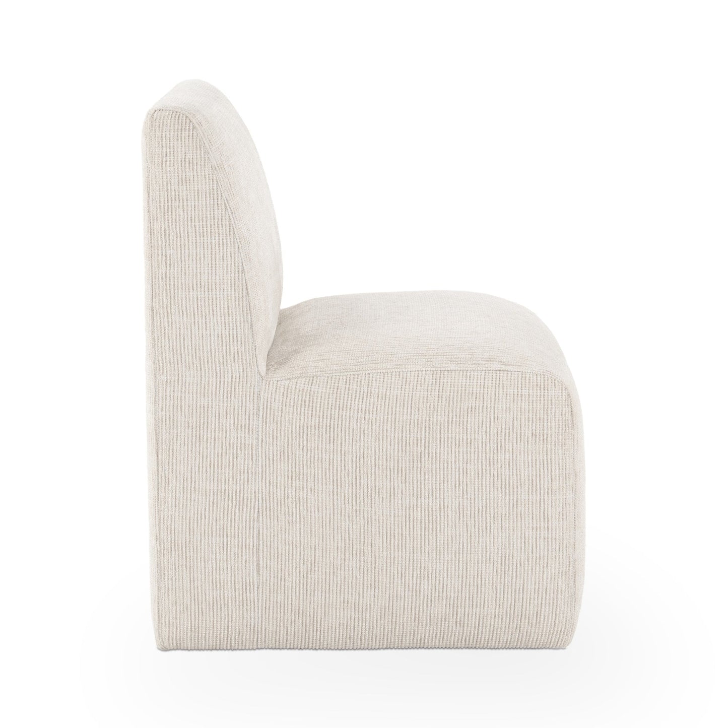 Beige Vanilla 100% Polyester Dining Chair Brighton Dining Chair with Casters Collection