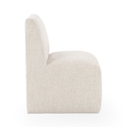 Beige Vanilla 100% Polyester Dining Chair Brighton Dining Chair with Casters Collection