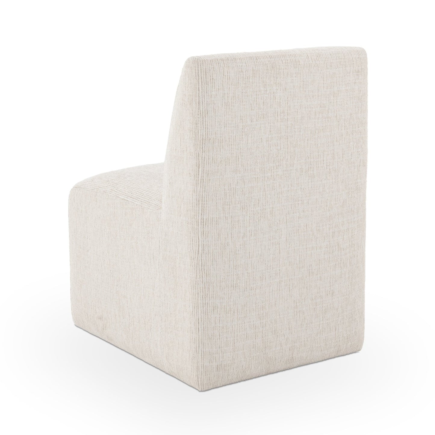 Beige Vanilla 100% Polyester Dining Chair Brighton Dining Chair with Casters Collection