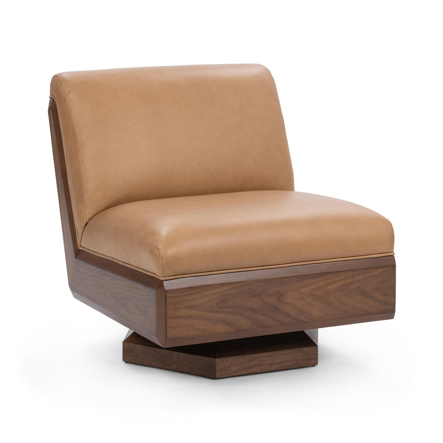 Tan Top Grain Leather Accent Chair Myla Swivel Chair Collection
