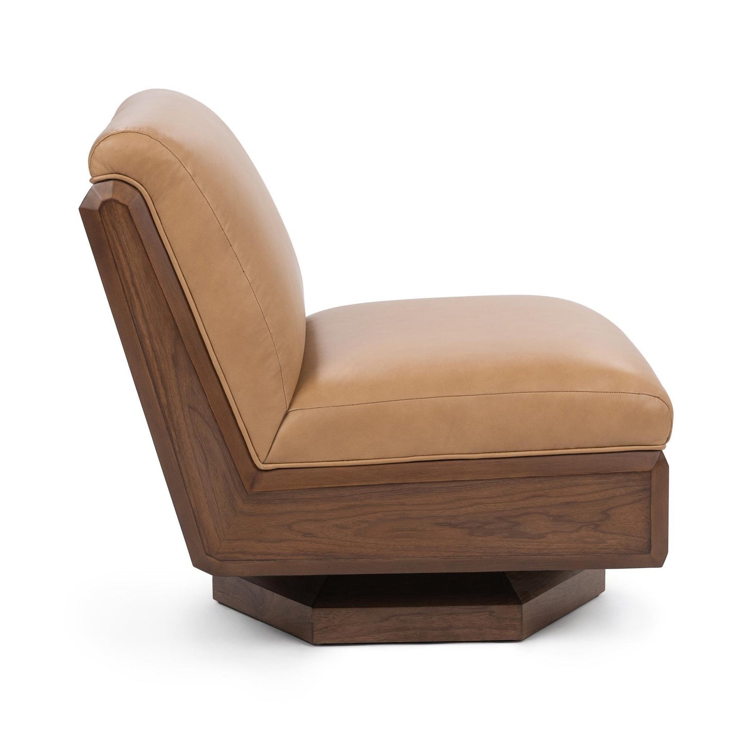 Tan Top Grain Leather Accent Chair Myla Swivel Chair Collection