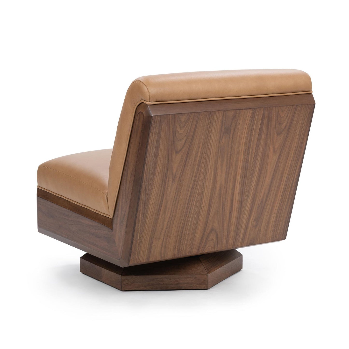 Tan Top Grain Leather Accent Chair Myla Swivel Chair Collection