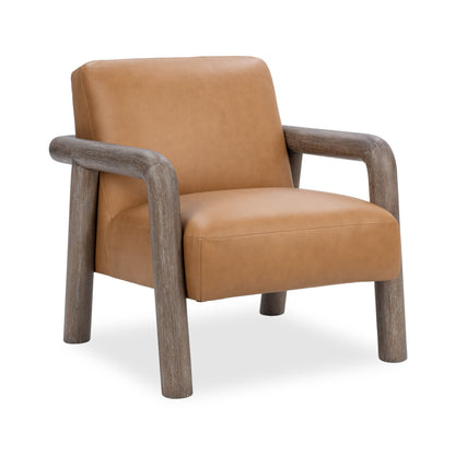 Tan Top Grain Leather Accent Chair Reyna Accent Chair Collection