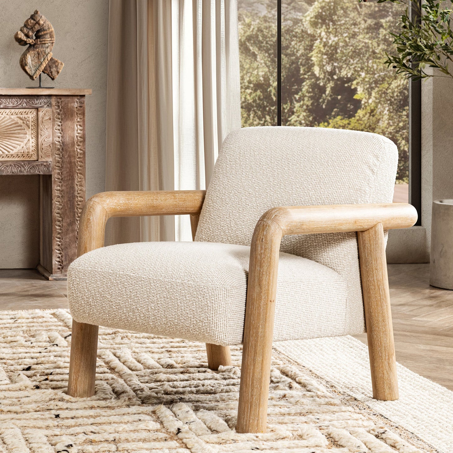 Sand 100% Polyester Accent Chair Reyna Accent Chair Collection
