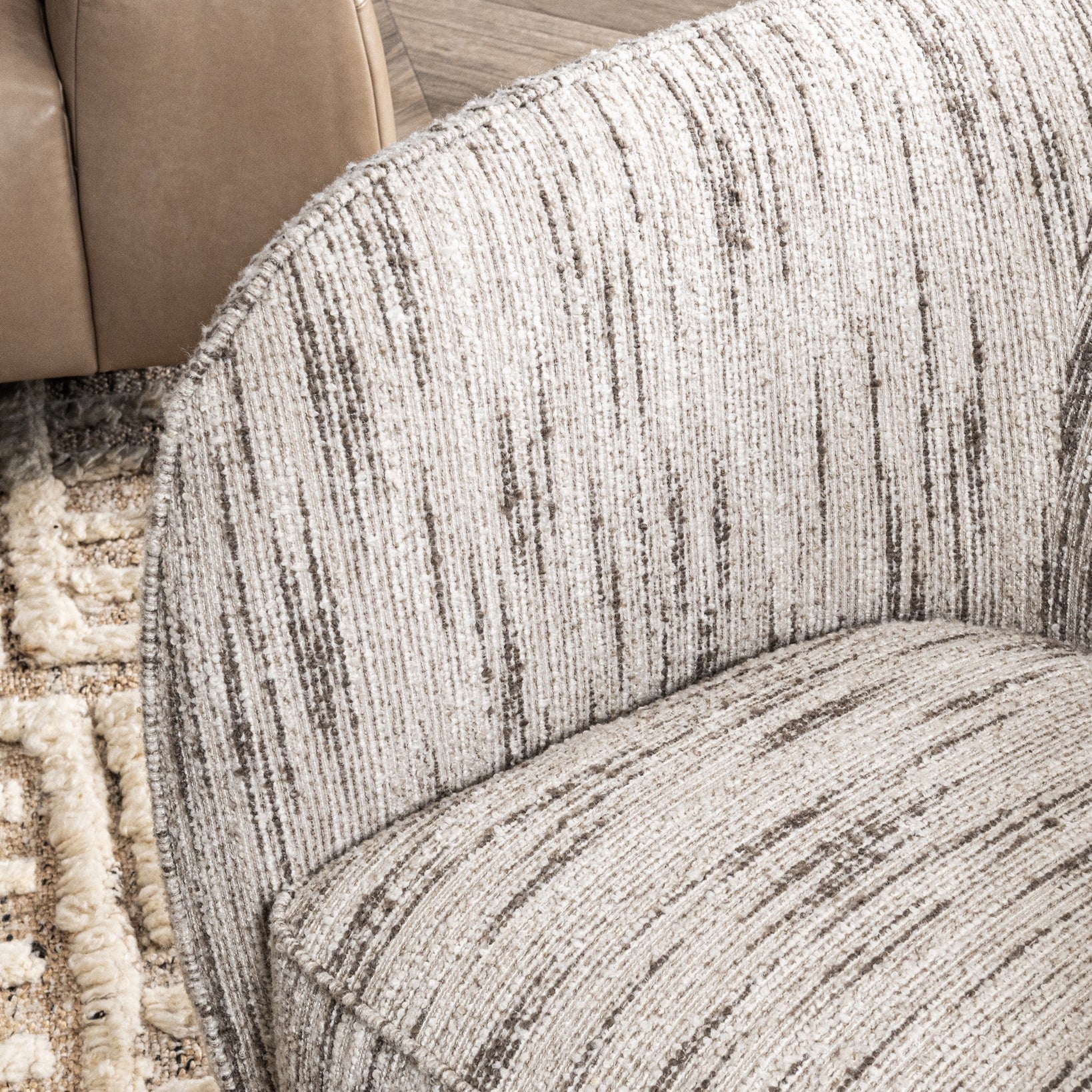Cocoa Cream 100% Polyester Accent Chair Rinner Swivel Chair Collection