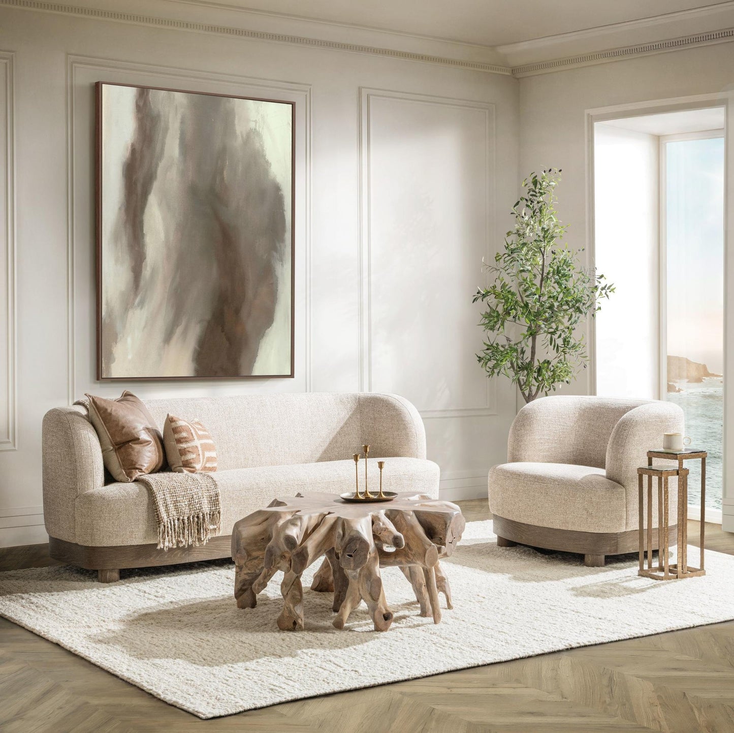 Latte 100% Polyester Sofa Meera Sofa Collection