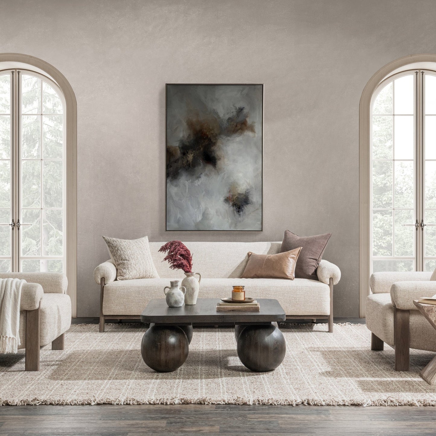 Latte 100% Polyester Sofa Malia Sofa Collection