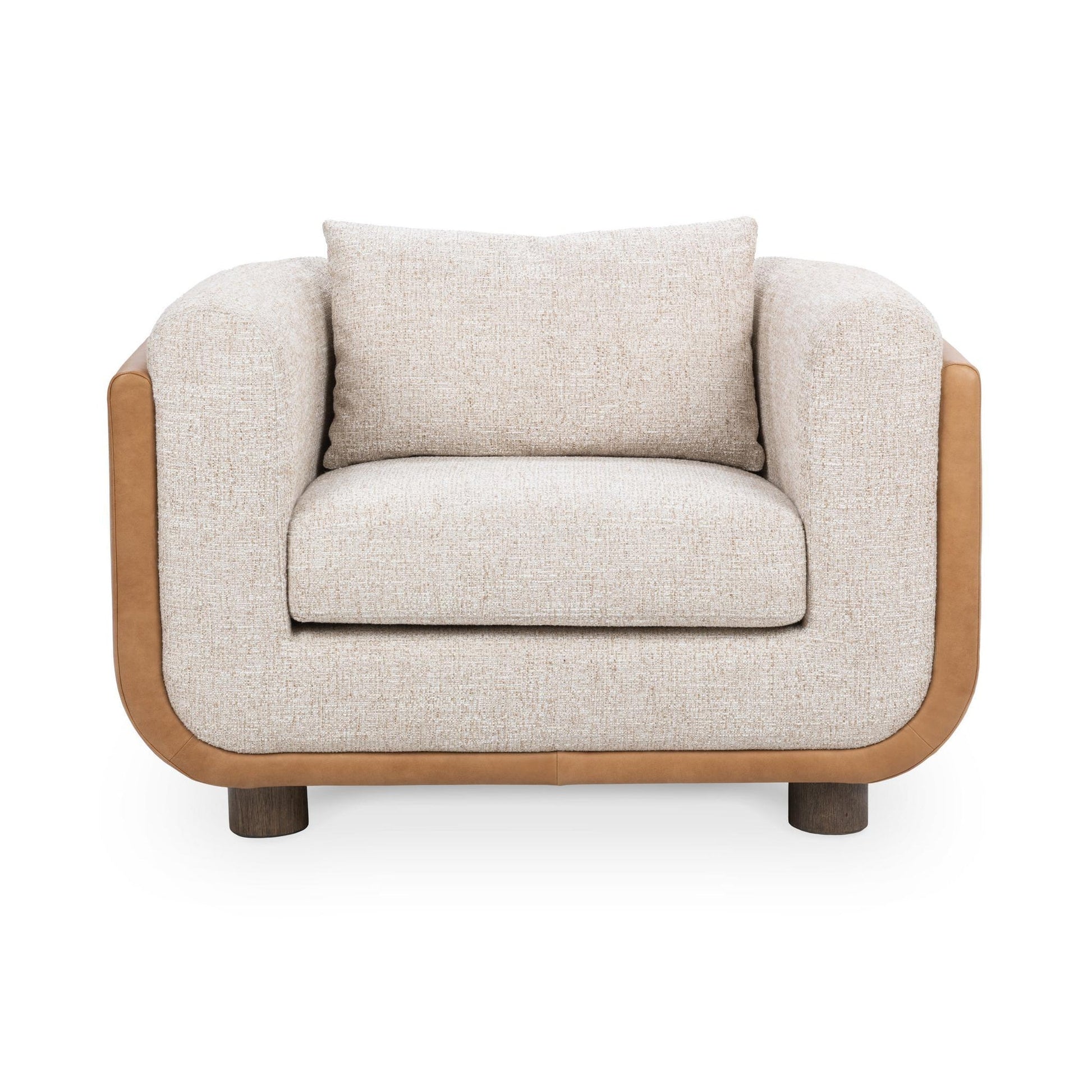 Latte Top Grain Leather Accent Chair Dania Accent Chair Collection