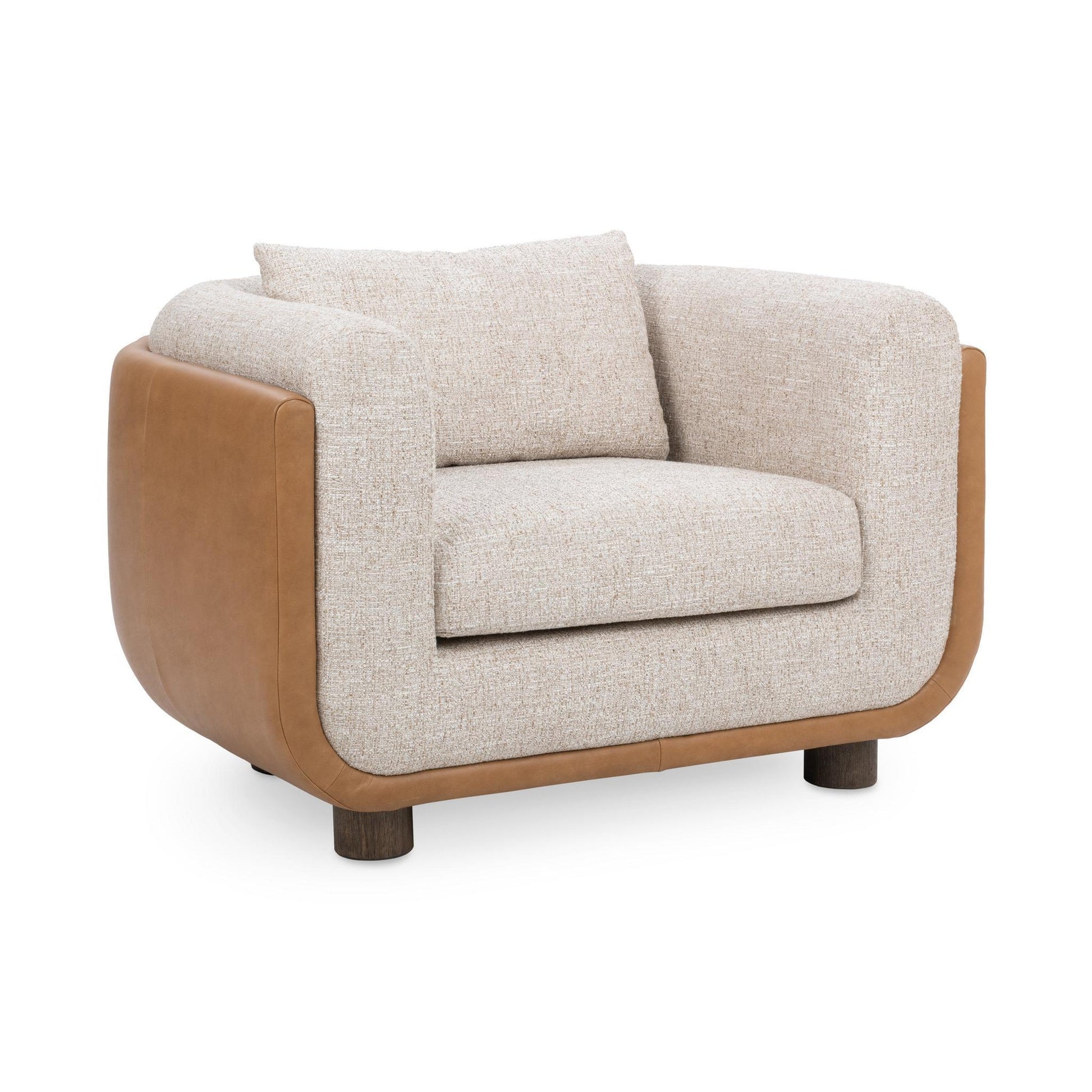 Latte Top Grain Leather Accent Chair Dania Accent Chair Collection