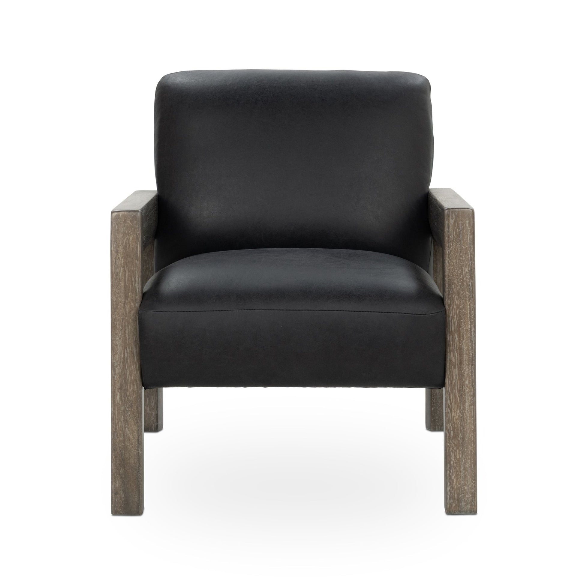 Black Top Grain Leather Accent Chair Aliza Accent Chair Collection