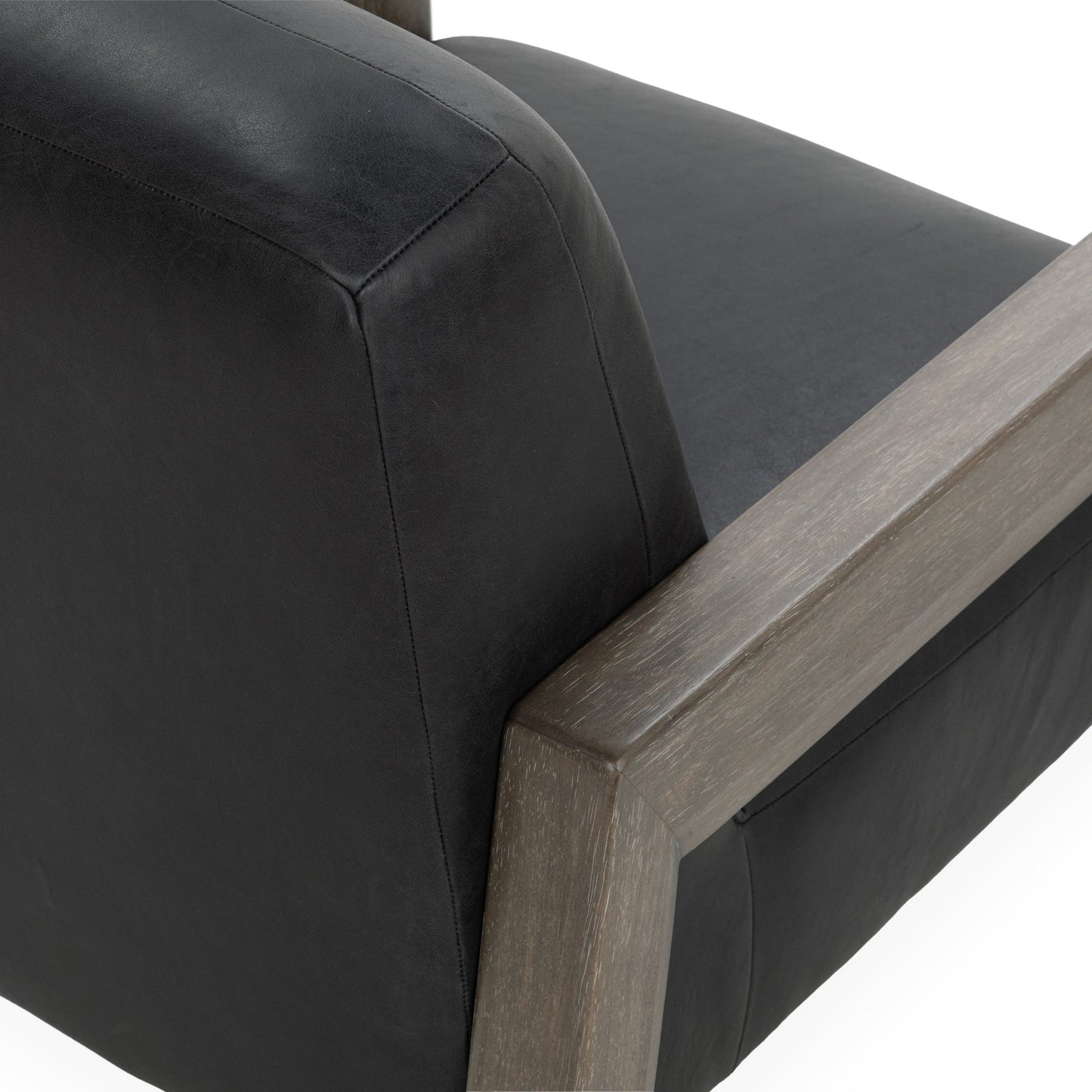 Black Top Grain Leather Accent Chair Aliza Accent Chair Collection