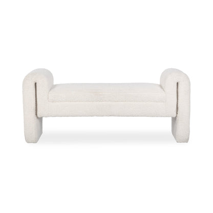 Ivory Fleece 100% Polyester Accent Benche Ada Accent Bench Collection