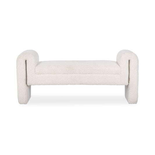 Ivory Fleece 100% Polyester Accent Benche Ada Accent Bench Collection