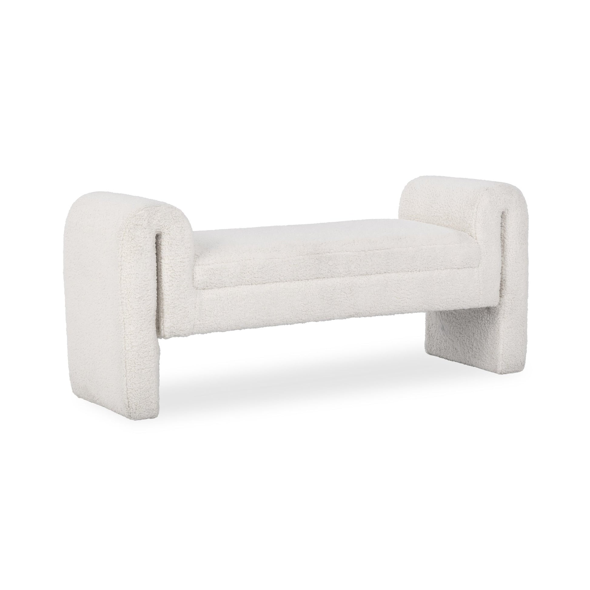 Ivory Fleece 100% Polyester Accent Benche Ada Accent Bench Collection