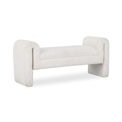 Ivory Fleece 100% Polyester Accent Benche Ada Accent Bench Collection