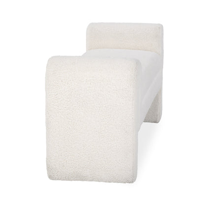 Ivory Fleece 100% Polyester Accent Benche Ada Accent Bench Collection