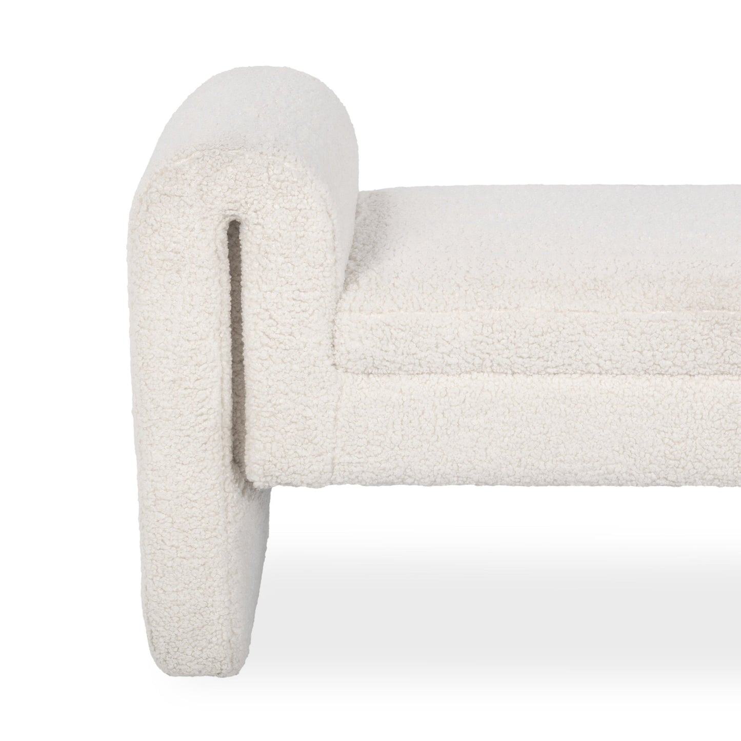 Ivory Fleece 100% Polyester Accent Benche Ada Accent Bench Collection