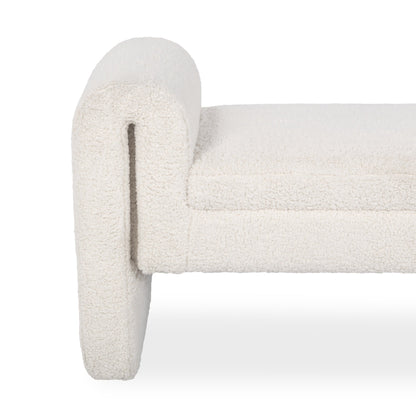 Ivory Fleece 100% Polyester Accent Benche Ada Accent Bench Collection
