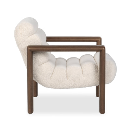 Ivory Fleece 100% Polyester Accent Chair Dahlia Accent Chair Collection