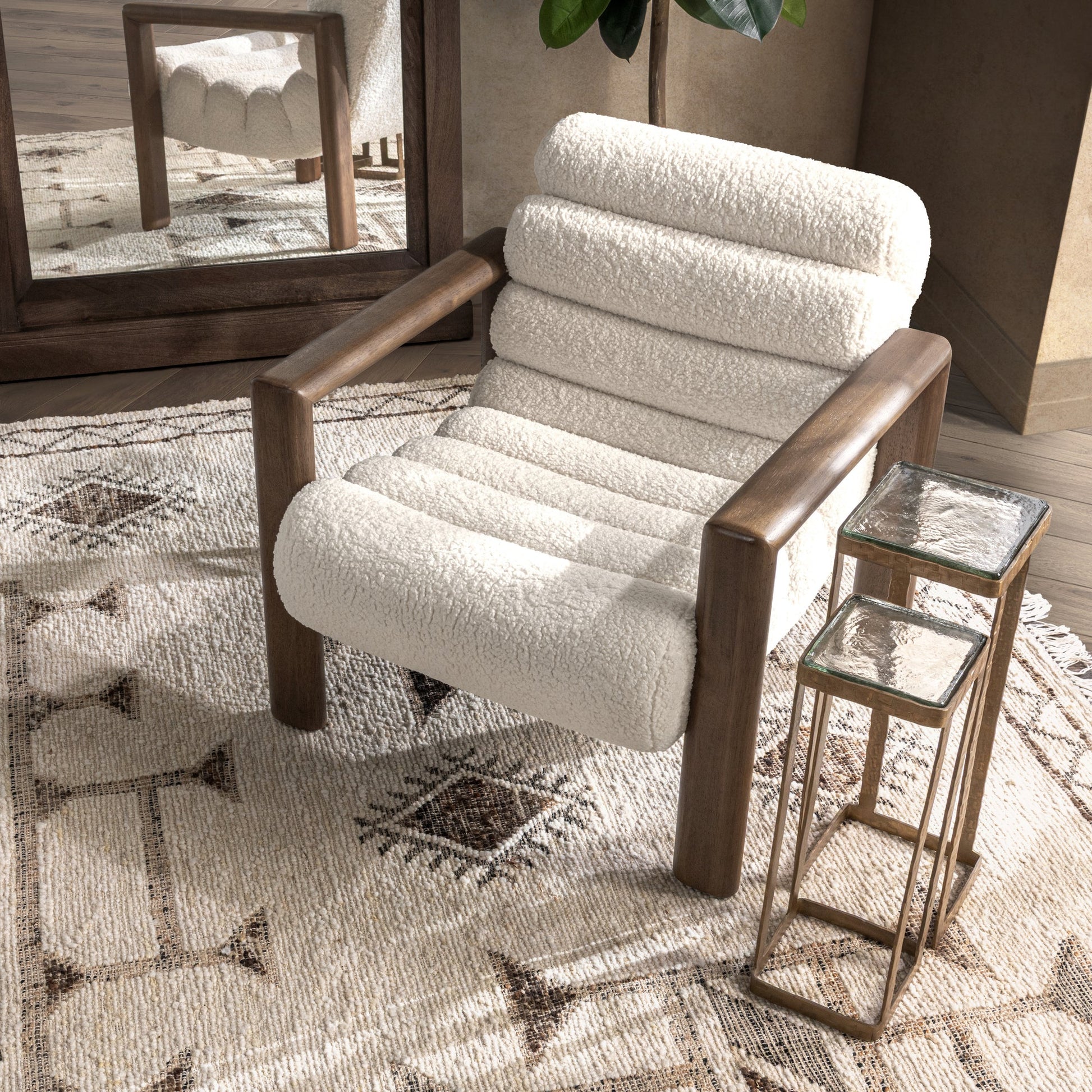 Dahlia Accent Chair Ivory Fleece