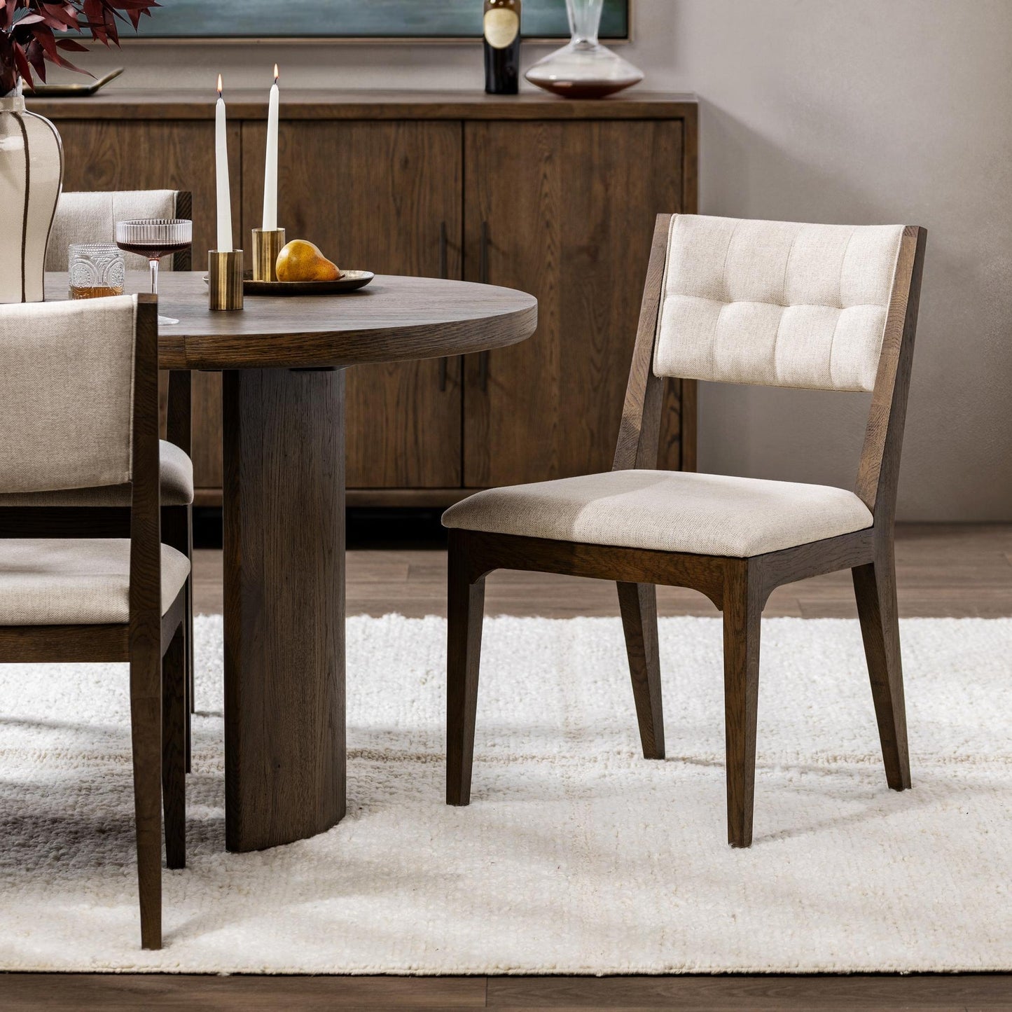 Soft Cocoa 100% Polyester Dining Chair Estelle Dining Chair Set of 2 Collection