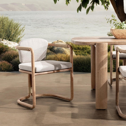 Butterscotch Eucalyptus Wood Outdoor Accent Chair Dawson Outdoor Armchair Collection
