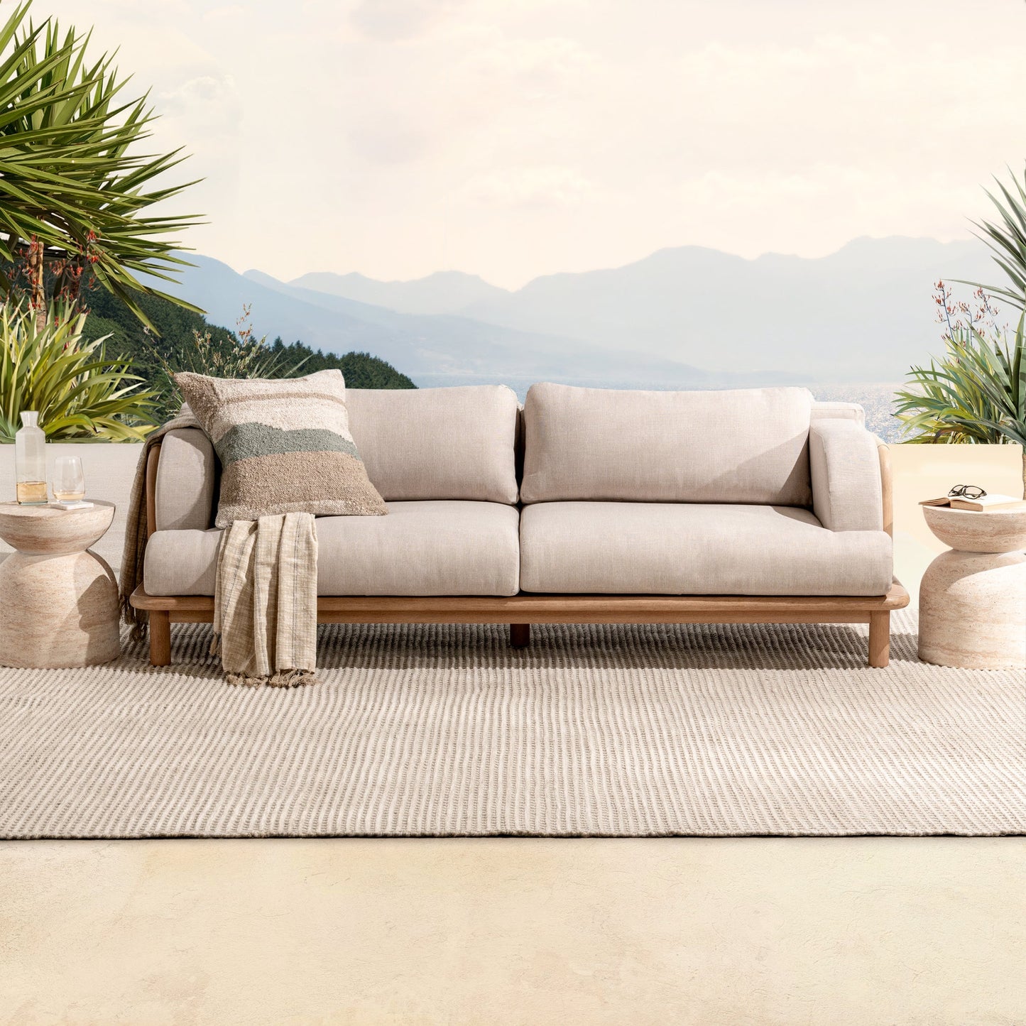 Butterscotch 100% Polyester Outdoor Sofas & Sectional Dawson Outdoor Sofa Collection