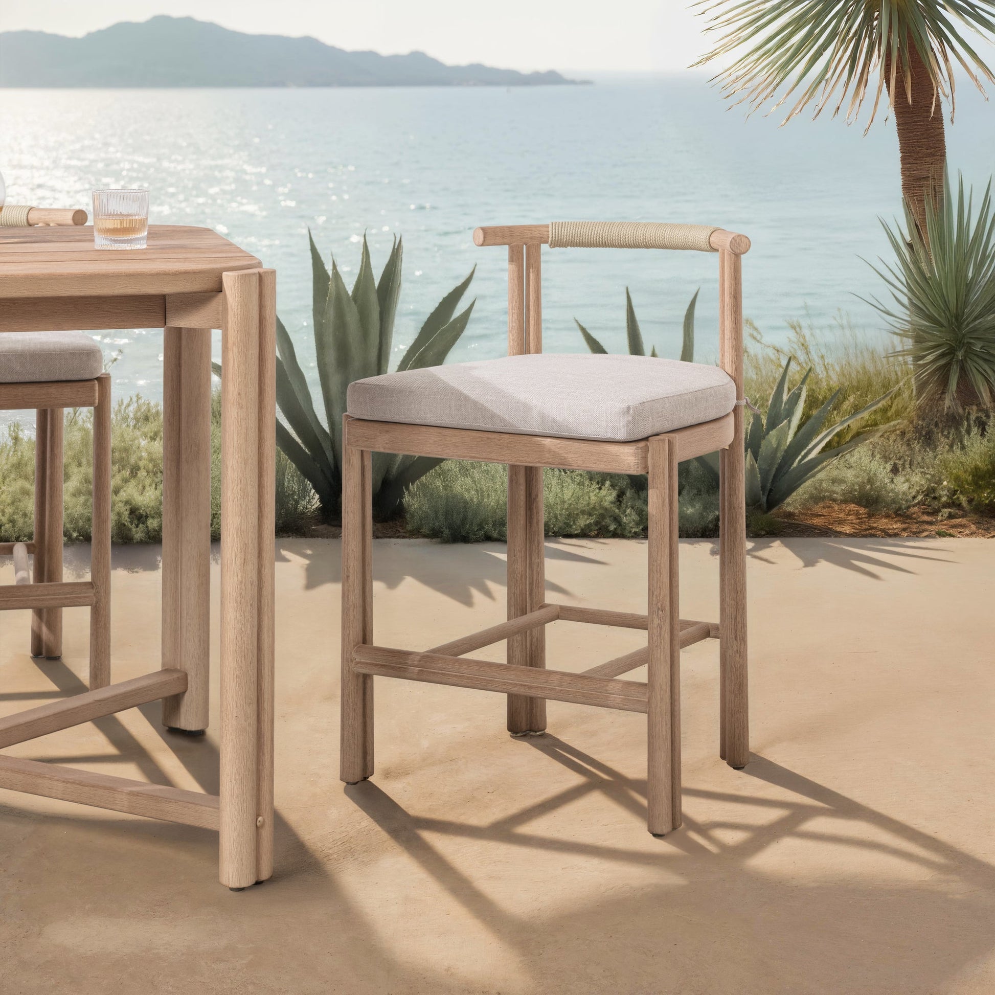 Curated Saving Oliver Outdoor Armless Counter Stool Collection