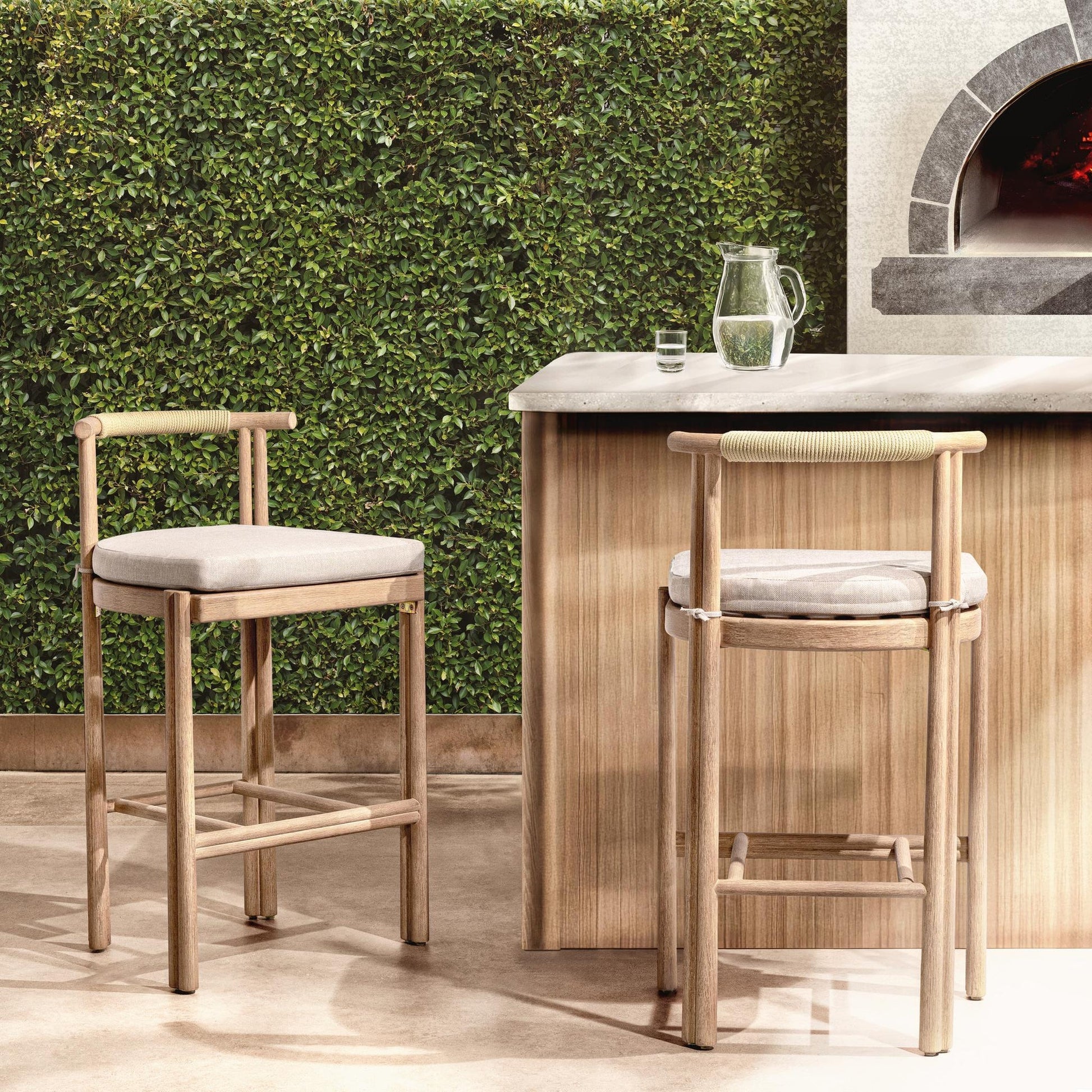 Curated Saving Oliver Outdoor Armless Barstool Collection
