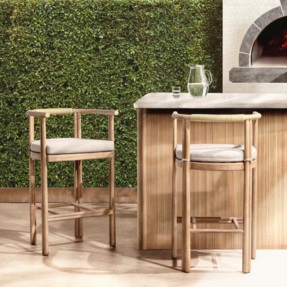 Butterscotch Eucalyptus Wood Outdoor Accent Chair Oliver Outdoor Barstool Collection