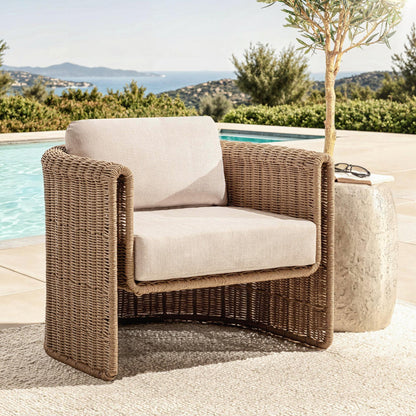 Natural Synthetic Wicker Outdoor Accent Chair Rami Outdoor Accent Chair Collection